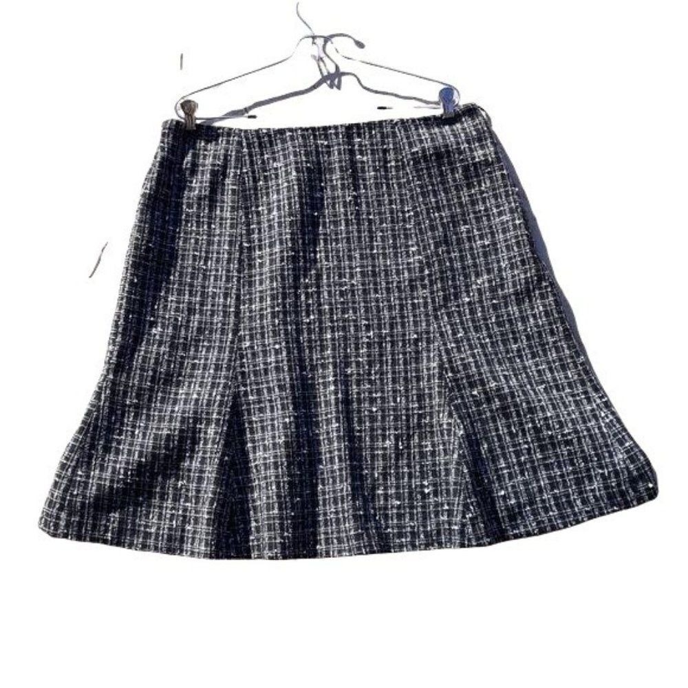 Vtg Dark Academia Twee Plaid Wool Skater Skirt Sz 14 Mini Full Tennis Pro Work